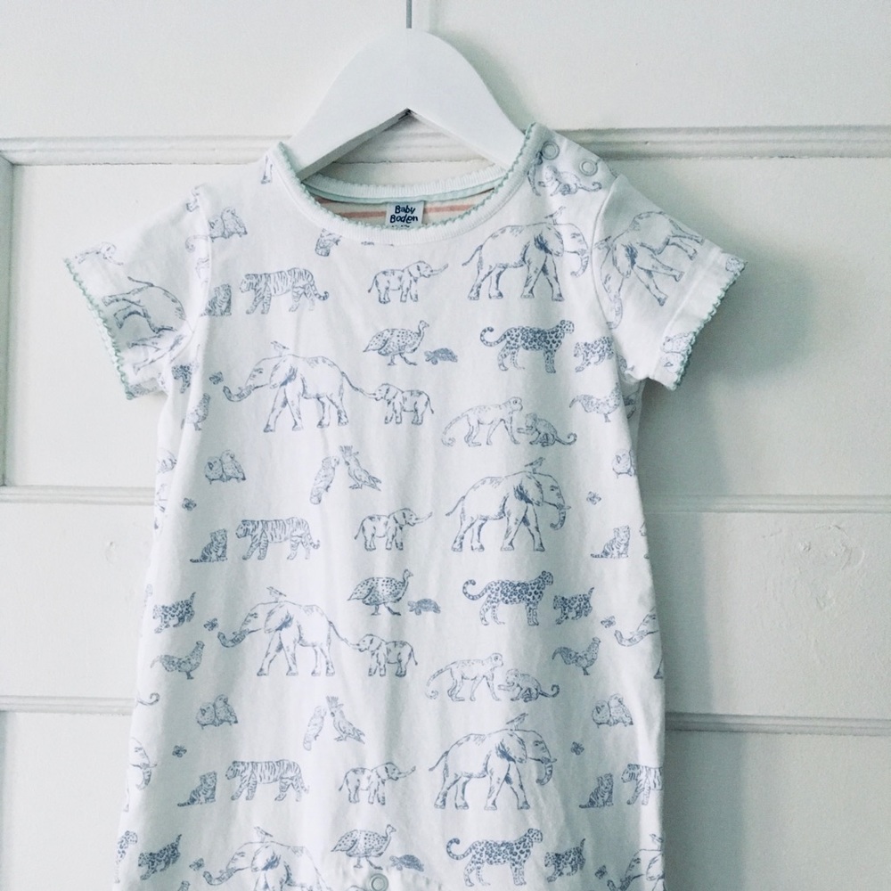 Mini Boden Animal Jersey Romper 12 - 18 m